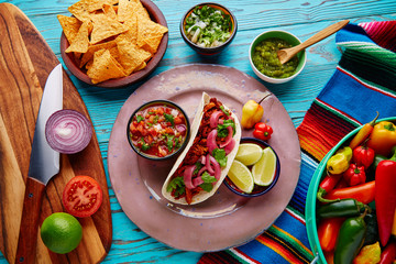 Cochinita Pibil Mexican food with pico de gallo