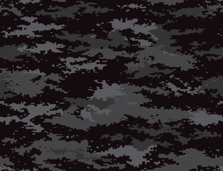 Wall Mural - digital pixel camouflage black seamless pattern