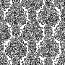 Black White Monochrome Circle Mandala Doodle Pattern Background Texture