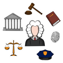 Law, Judge And Justice Icons