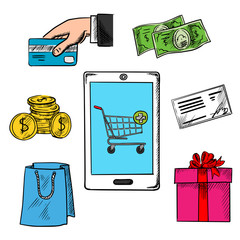 Poster - E-commerce concept with payment options
