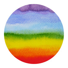 Abstract Rainbow Circle Shape,chakra Aura Power, Watercolor Pain