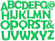 © natchas - Green alphabet foil balloon set with clipping path