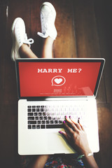 Sticker - Marry Me? Valantine Romance Heart Love Passion Concept