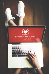 Wall Mural - looking for love valantine romance heart dating passion concept