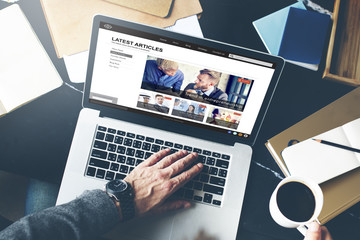 Wall Mural - lastest article webpage advertising announcement concept