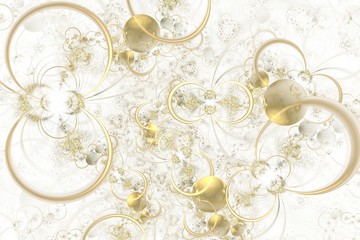 Wall Mural - Abstract elegant background with golden balls and rings
