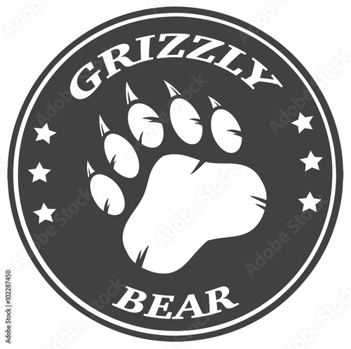 Bear Paw Print Circle Logo Design - Buy this stock vector and explore
