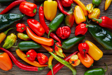 Mexican Hot Chili Peppers Colorful Mix