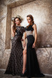 © cherry_d - Portrait of beautiful twins young women in gorgeous evening dresses