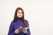 © al1188 - Teen with tablet pc, white background