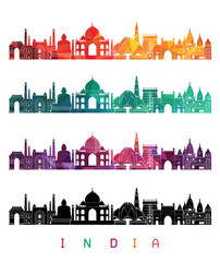 Wall Mural - India detailed skylines. vector illustration