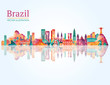 Brazil Landmark skyline. Vector illustration