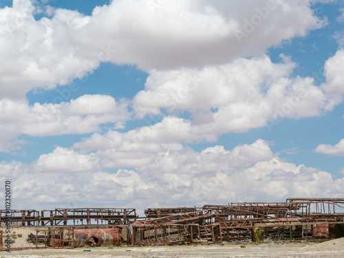 Naklejka na drzwi Train Cemetery in Uyuni, Bolivian