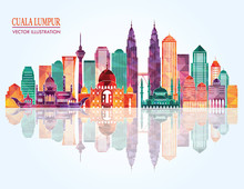 Kuala Lumpur Detailed Skyline. Vector Illustration