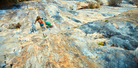 female rock climber 