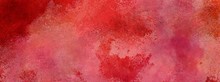 Red Background With Vintage Faded White Watercolor Wash Texture, Large Red Background