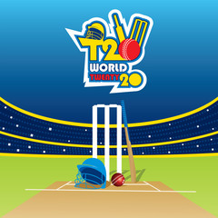 Wall Mural - creative T20 cricket world cup banner design vector