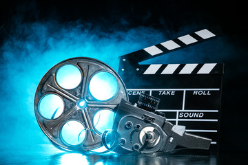 Wall Mural - Retro film production accessories still life