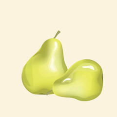 Wall Mural - Pears fruit background. Vector