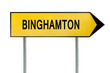 Yellow street concept sign Binghamton isolated on white
