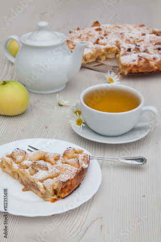 wooden apple tea set
