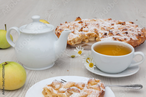 wooden apple tea set
