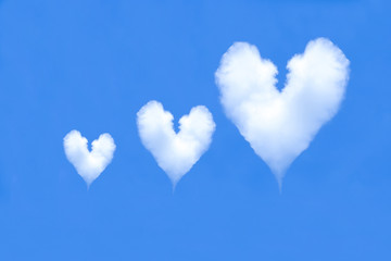 Wall Mural - Heart clouds in the blue sky