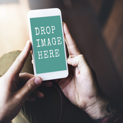 Wall Mural - smart phone using online messaging connection concept