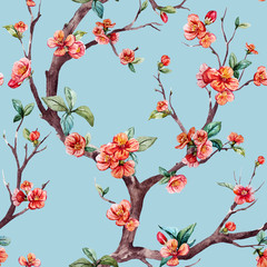 Plakat piękny retro roślina wzór drzewa