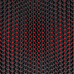 Autocollant - Vinyl record pattern / 3D render of vinyl records arranged in scale pattern