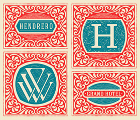 Wall Mural - Vintage logo template, Hotel, Restaurant, Business or Boutique I