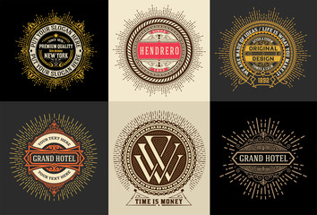 Wall Mural - vintage logo template, hotel, restaurant, business or boutique i