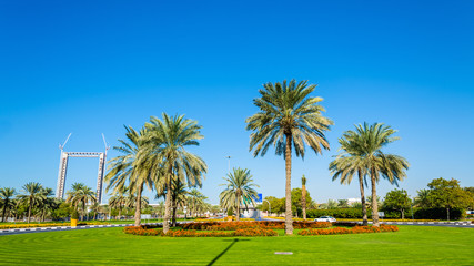 Wall Mural - Roundabout in Zabeel district of Dubai, UAE