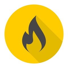 Canvas Print - Gas Flame Icon with long shadow