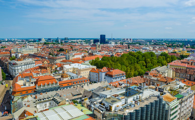 Wall Mural - aerial view of the croatian capital zagreb