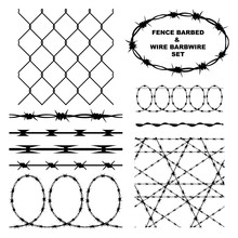 Fence Barbed And Wire Barbwire Set