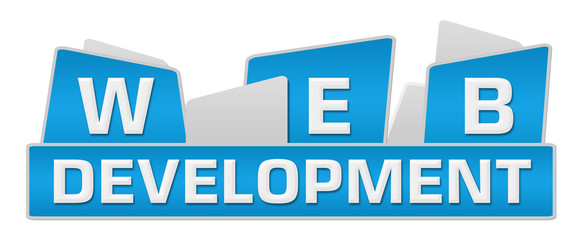Wall Mural - Web Development Blue Squares On Top 