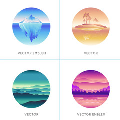 Fototapete - Vector abstract logo design templates