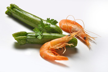 Zucchini shrimp and parsley