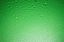 Green Water Drops Background.