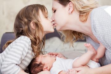 Wall Mural - Mother with her children