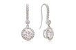 Gorgeous Round Diamond Drop Earrings with Diamond Halo