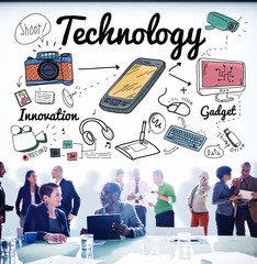 Sticker - Technology Digital Innovation Internet Science Concept
