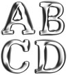 Metallic or silver alphabet on white background.  Added clipping path