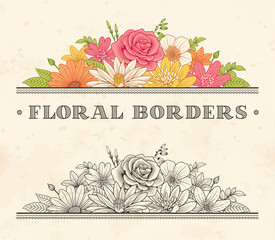 Wall Mural - vector flower frame label