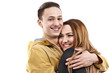 © czamfir - Young man and woman together over white background