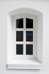 white medieval window of vintage style close-up