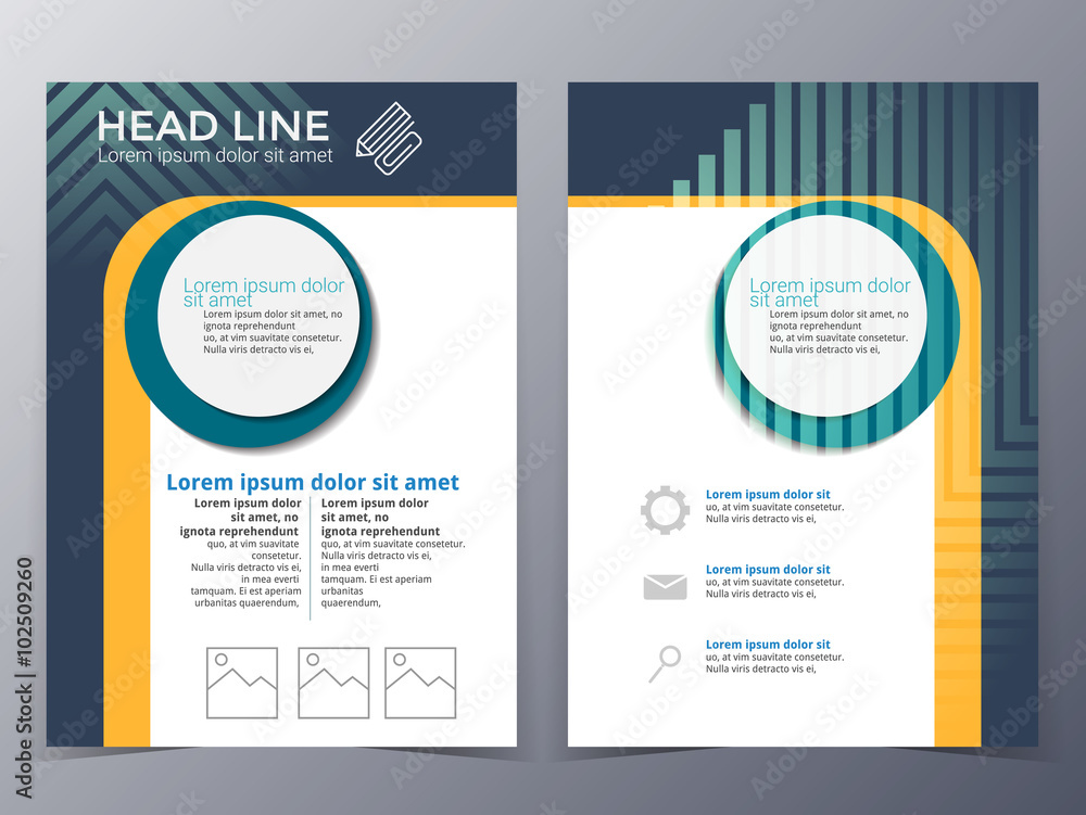 business and technology brochure design template vector - obrazy, fototapety, plakaty 