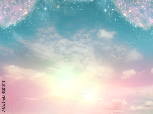 Photographie mystical background with divine light and magic stars
